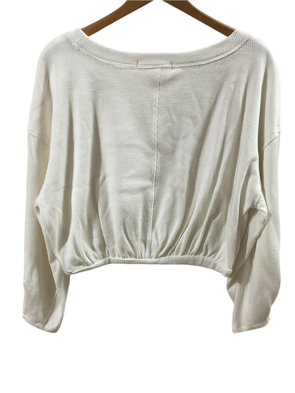 We The Free Sweater White Cropped Size XS Cotton Crewneck boho,Y2K slouchy - Picture 4 of 14